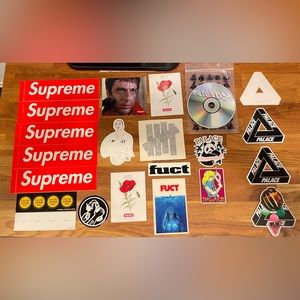 Supreme, Fuct, Palace stickers